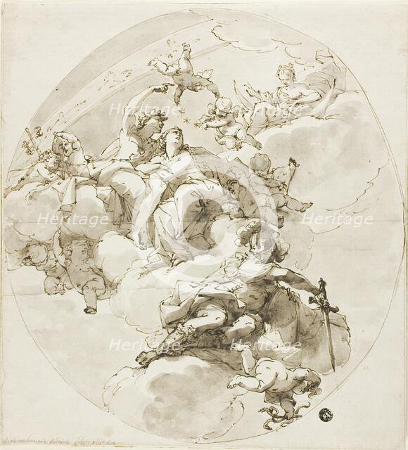 Ceiling with Bacchus, Ariadne, Diana and Minerva, 1795/1800. Creators: Filippo Pedrini, Ubaldo Gandolfi.