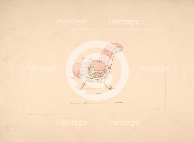 Design for Spanish Chair, 1835-1900. Creator: Robert William Hume.