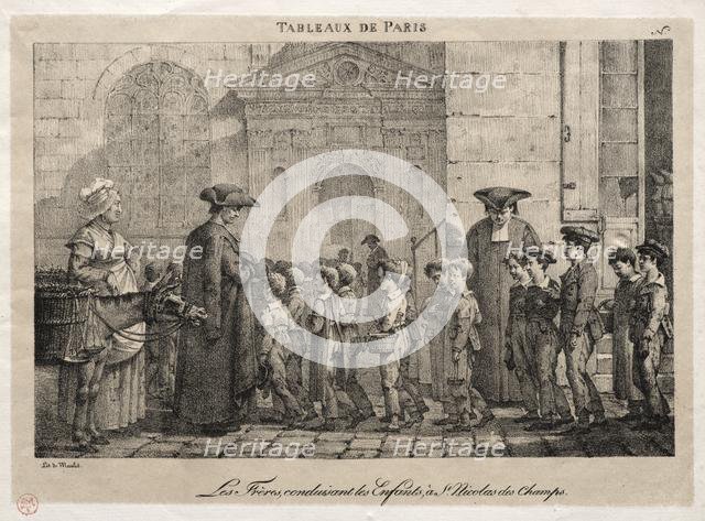 Scenes of Paris: The Brothers Conducting the Children to St. Nicholas of the Fields. Creator: Jean Henri Marlet (French, 1770-1847).