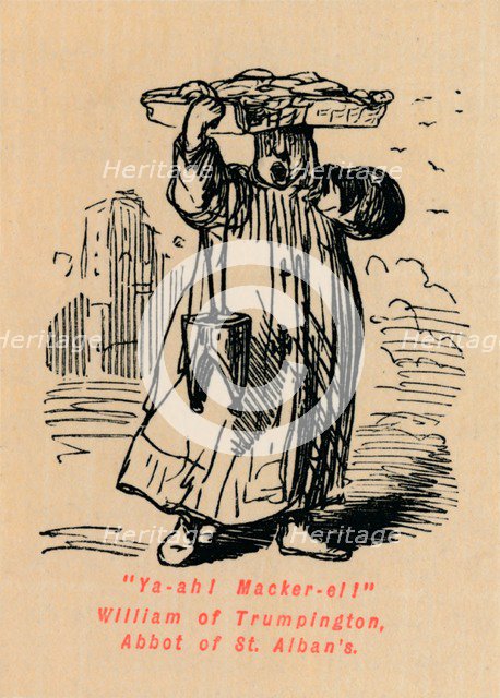 'Ya-ah! Macker-el! William of Trumpington, Abbot of St. Alban's', . Artist: John Leech.