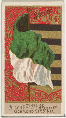 Saxony, from Flags of All Nations, Series 2 (N10) for Allen & Ginter Cigarettes Brands, 1890. Creator: Allen & Ginter.