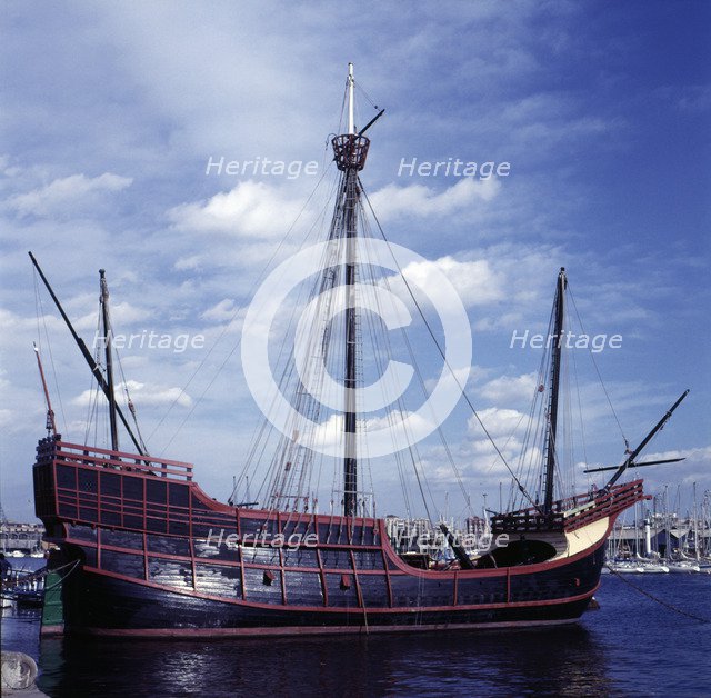 Reproduction of the Santa Maria ship with which Christopher Columbus made ??the voyage to America.