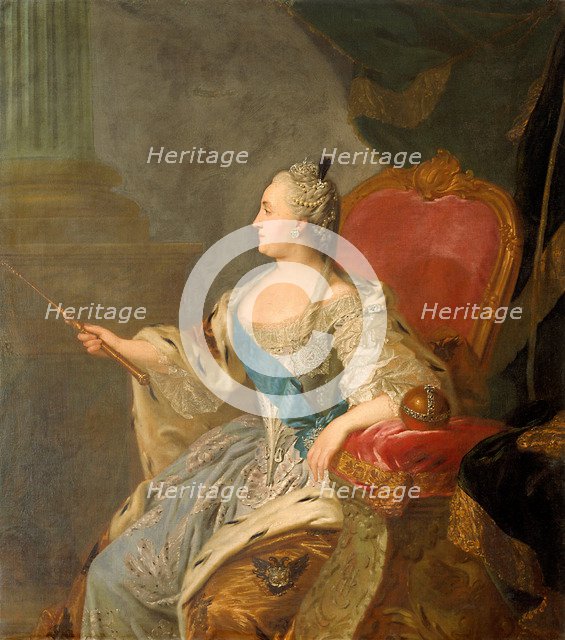 Portrait of Empress Catherine II (1729-1796), 1763. Artist: Rokotov, Fyodor Stepanovich (1735-1808)
