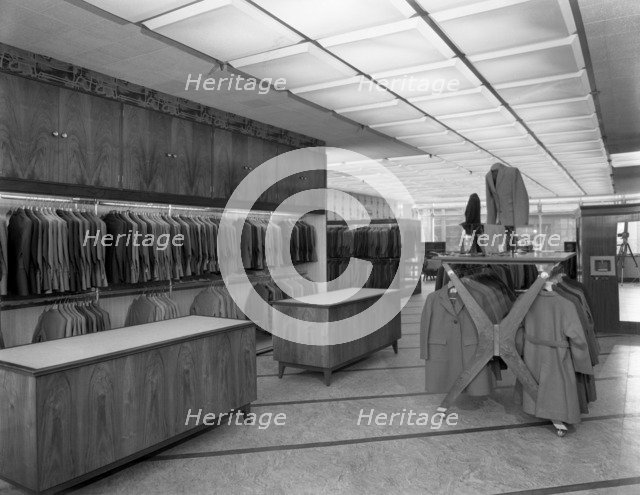 Barnsley Co-operative society, men's tailoring department, South Yorkshire, 1960. Artist: Michael Walters