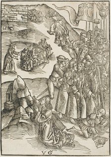 The Agony in the Garden and Christ's Arrest, plate ten from Passio domini nostri Jesu..., c.1503. Creators: Urs Graf, Johann Knobloch.