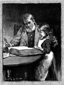 A Bible Lesson, 1890. Creators: R. Taylor, A. Simon.