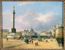 Place de la Bastille, c1840. Creator: Francois Etienne Villeret.