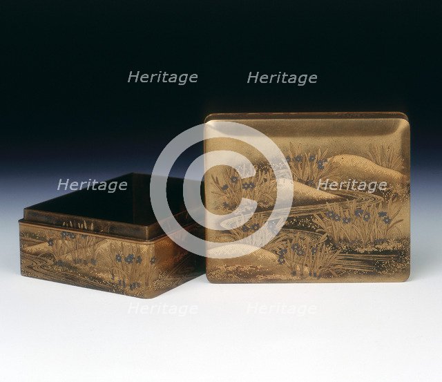 Maki-e lacquer box, late Edo period, Japan, early 19th century. Artist: Unknown