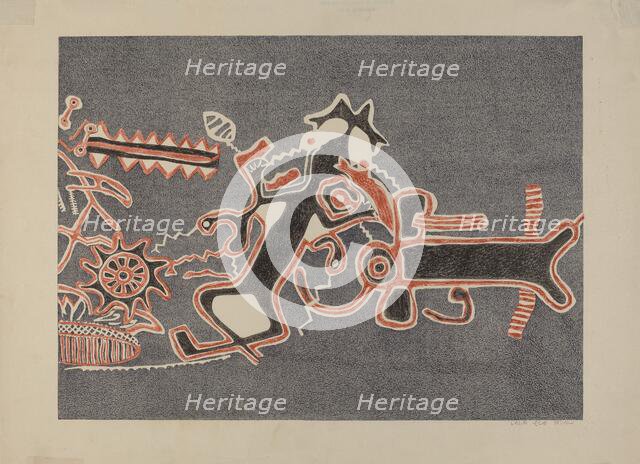 Petroglyph Design, 1935/1942. Creator: Lala Eve Rivol.