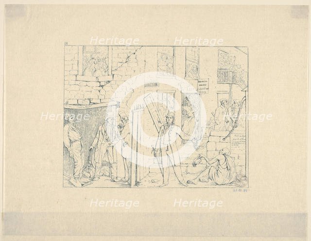 Free Negroes in the North (from Confederate War Etchings), 1861-63. Creator: Adalbert John Volck.