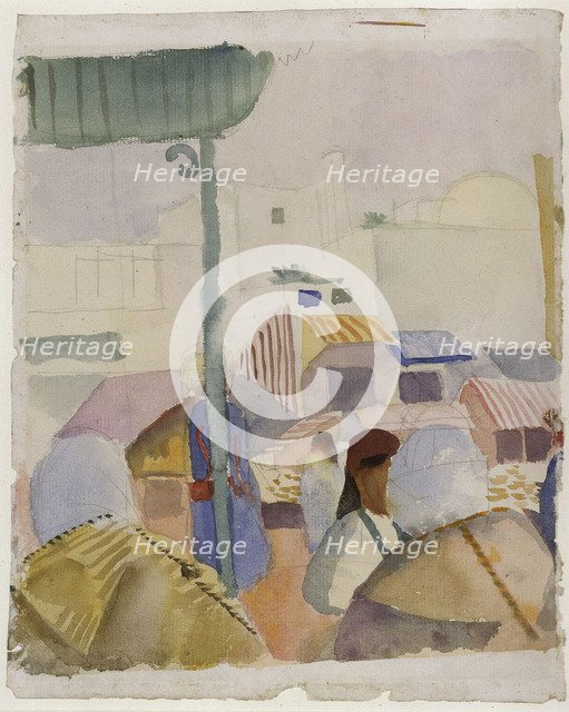Market in Tunis II, 1914. Artist: Macke, August (1887-1914)