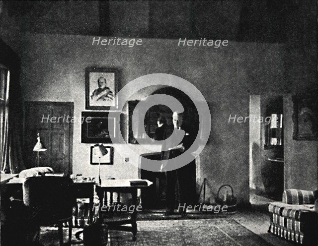 'Mr. Churchill in His Study at Westerham', 1930s, (1945). Creator: Unknown.