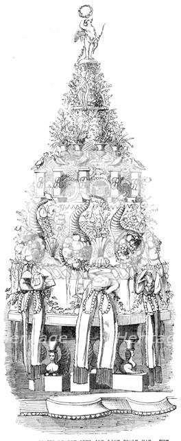 Marriage of Sir Robert Peel and Lady Emily Hay - the Bridecake, 1856.  Creator: Unknown.
