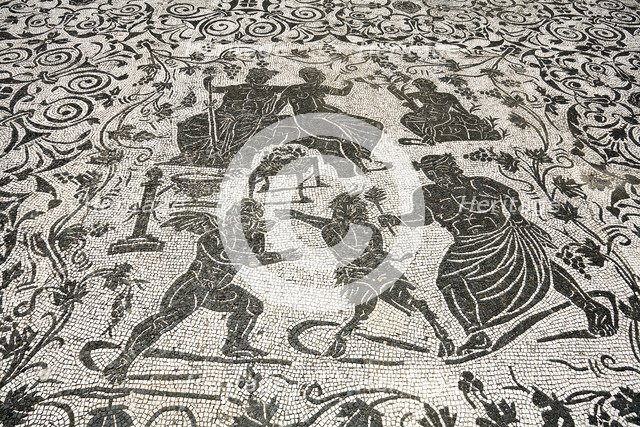 Mosaic on the floor of the House of Bacchus and Arianna, Ostia Antica, Italy. Artist: Samuel Magal