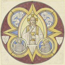 Christ with stole, chalice and host, beside him Saints Francis and Anthony, 1855. Creator: Eduard von Steinle.
