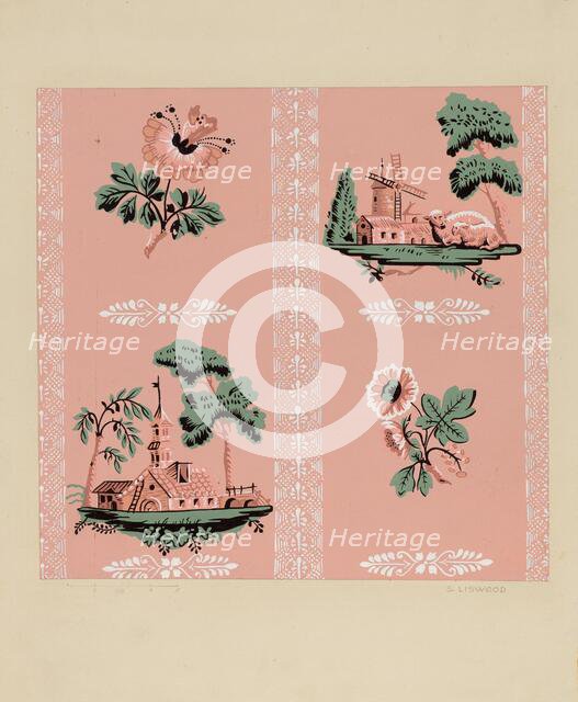 Wallpaper, 1935/1942. Creator: Sidney Liswood.