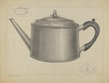 Silver Teapot, c. 1936. Creator: Charles Garjian.
