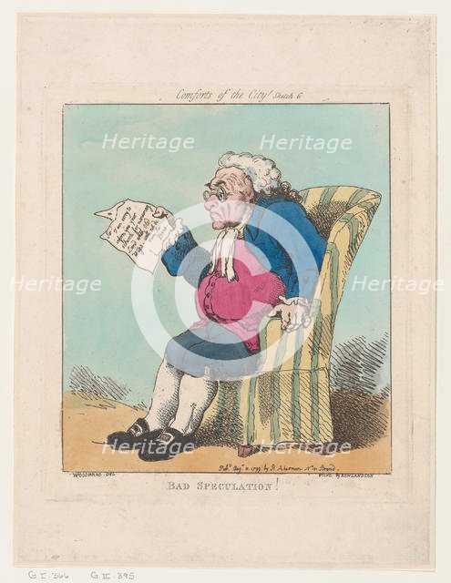 Bad Speculation, August 10, 1799., August 10, 1799. Creator: Thomas Rowlandson.