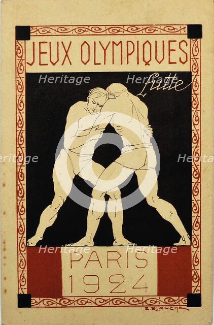 Wrestling. Olympic Games, Paris 1924, 1924. Creator: Blanche, Emmanuel (1880-1946).