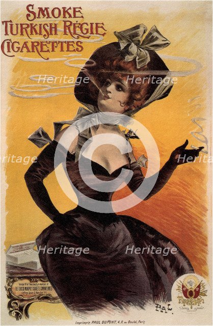 Smoke Turkish Regie Cigarettes, 1895. Artist: Paléologue (Paleologu), Jean de (1855-1942)