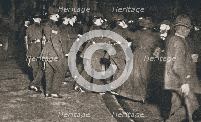 The Women's Freedom League attempting to enter the House of Commons, London, 1908. Artist: Unknown
