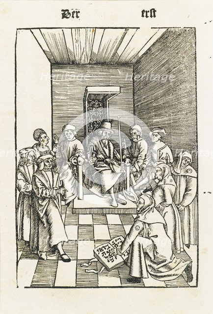 Jewish Oath (From the Laienspiegel, Augsburg). Artist: Tengler, Ulrich (ca 1441-1521)