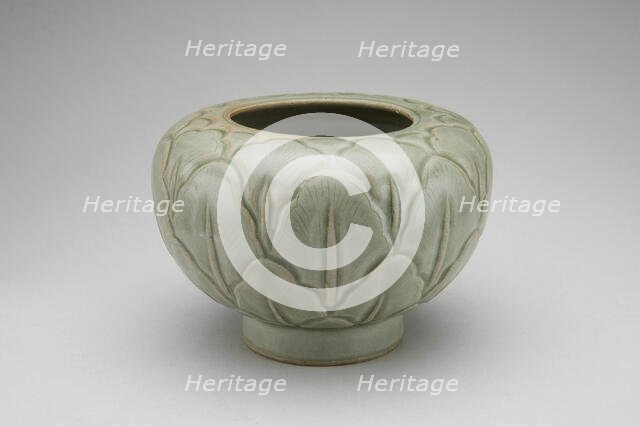 Globular Jar with Overlapping Leaves, Five Dynasties period (907-960). Creator: Unknown.