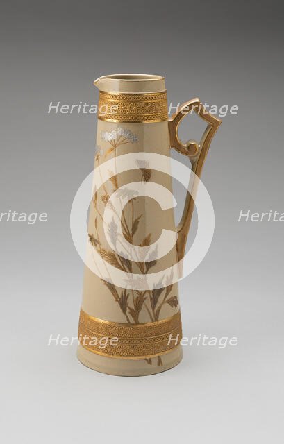 Pitcher, c. 1885. Creators: D.F. Haynes and Company, Chesapeake Pottery.