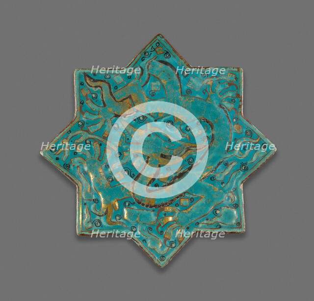 Star-shaped Tile, Ilkhanid dynasty (1256-1353), late 13th century. Creator: Unknown.