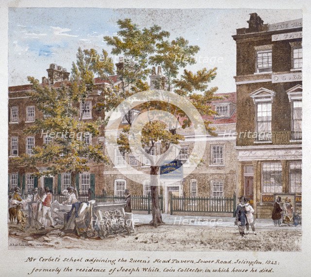 Essex Road, Islington, London, 1842. Artist: Robert Blemmell Schnebbelie