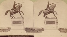 Stereographic View of Statue of Simon Bolivar by R. de la Cova, Central Park, New York, 1884-98. Creator: Edward Anthony.