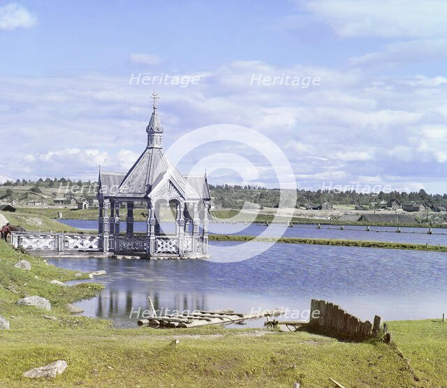 Chapel for water blessing, in the village of Deviatiny [Russian Empire], 1909. Creator: Sergey Mikhaylovich Prokudin-Gorsky.