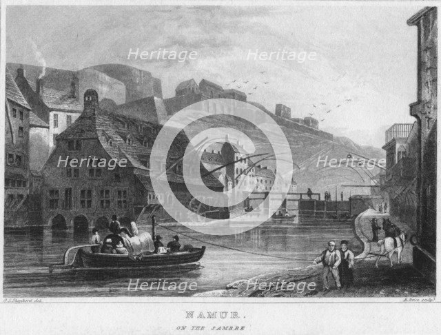 'Namur. On the Sambre', 1850. Artist: R Brice.