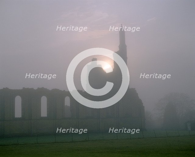 An autumn sunset at Byland Abbey, North Yorkshire, 1998. Artist: J Richards