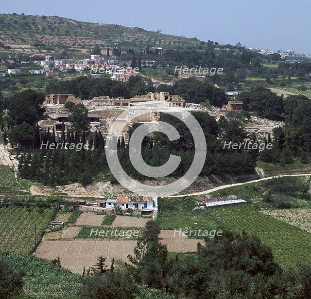 View of the Royal Minoan palace of Knossos, c.1700-1300 BC. Artist: Unknown