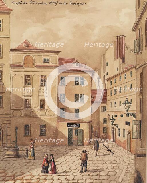The Knaffelsche Stiftungshaus at Jacobergasse No. 807 in Vienna, 1858. Creator: Carl L. Wiesböck.