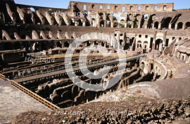 Rome, inside of the Colosseum, Roman circus dating from 72 a.C.