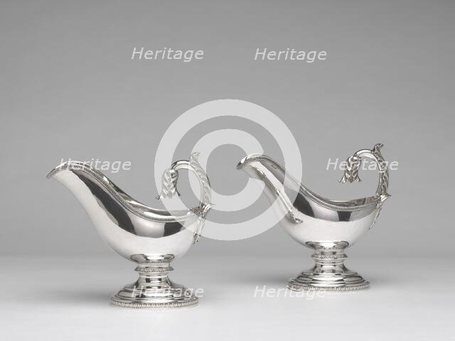 Pair of Sauceboats, c. 1830. Creator: Thomas Fletcher.