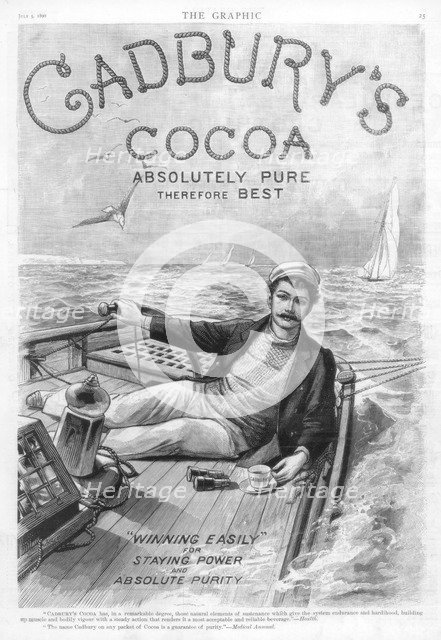 Advertisement for Cadbury's Cocoa, 1890.  Artist: Unknown.