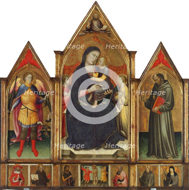 Madonna and Child with Saints Michael and Francis, c1400. Creator: Mariotto di Nardo (active 1394-1424).