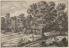 Shepherds in a Forest, 1648-50. Creator: Wenceslaus Hollar.