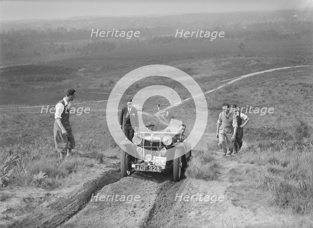 1935 MG PA taking part in the NWLMC Lawrence Cup Trial, 1937. Artist: Bill Brunell.
