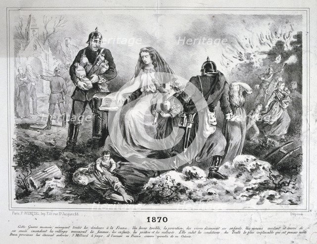 Allegorical cartoon, Franco-Prussian War, 1870-1871. Artist: Anon