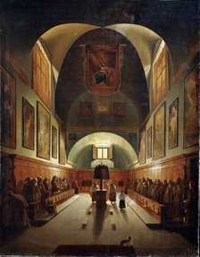 'Interior of the Church of Capuchines in Rome', late 18th or 19th century. Artist: Francois-Marius Granet