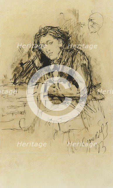 Portrait of the composer Anton Rubinstein (1829-1894), 1893. Creator: Surikov, Vasili Ivanovich (1848-1916).