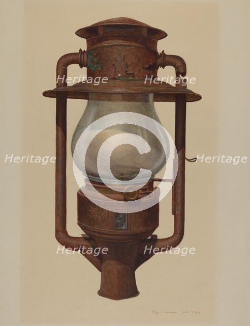 Street Post Lamp, c. 1942. Creator: Regina Henderer.