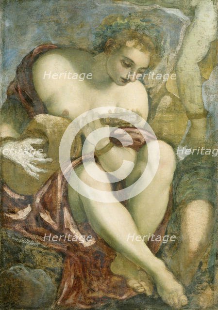 Muse With a Lute, Second half of the16th cen.. Creator: Tintoretto, Jacopo (1518-1594).