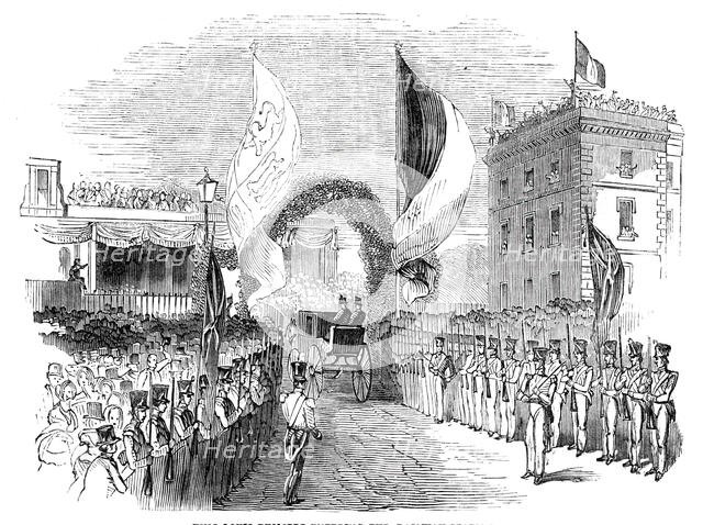 King Louis Philippe entering the railway station, 1844. Creator: Unknown.