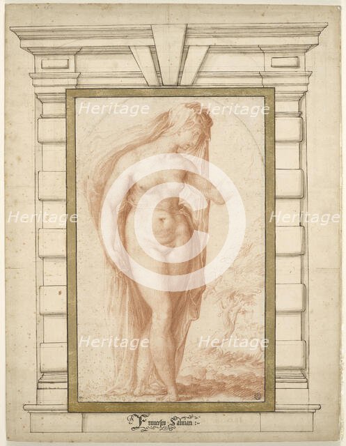 Veiled female nude. Creator: Salviati (Rossi), Francesco (1510-1563).
