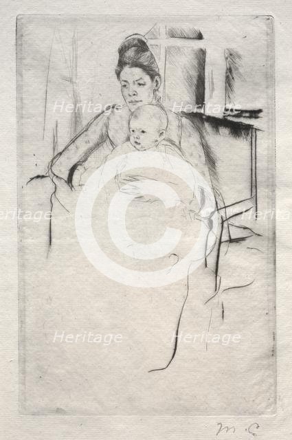 Mrs. Gardner Cassatt and Her Baby Seated near a Window, c. 1887. Creator: Mary Cassatt (American, 1844-1926).